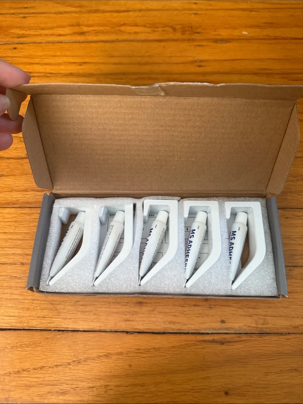 Towel Hooks - set of 5 with adhesive - NIB